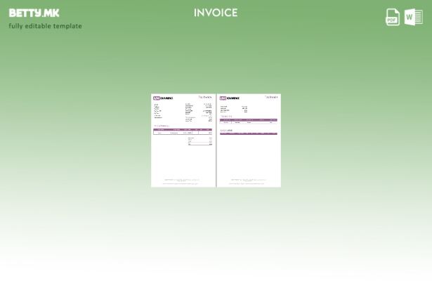 Модерен стил Ирска шаблон за даночна фактура WooCommerce